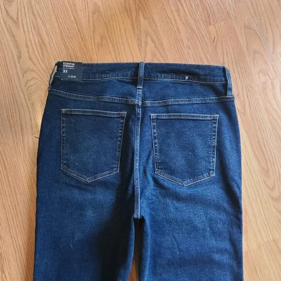 NEW NWT! J.CREW ESSENTIAL STRAIGHT LEG JEANS STRETCH HIGH RISE CROPPED sz 33 - Picture 5 of 7